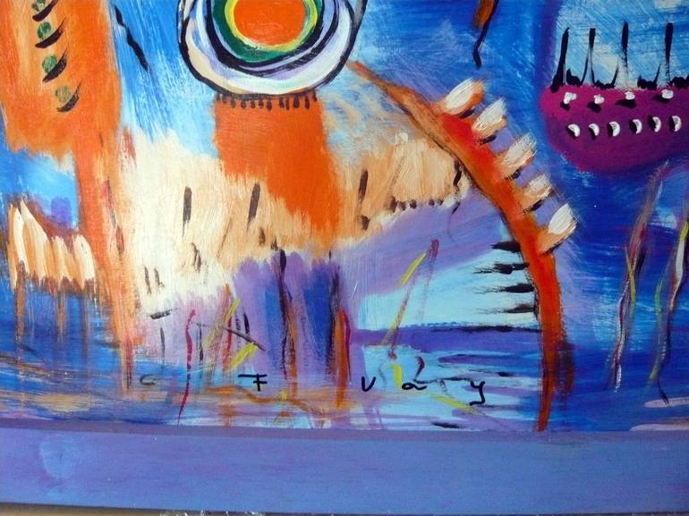 Original Abstract Expressionism Fantasy Painting by Concha Flores Vay