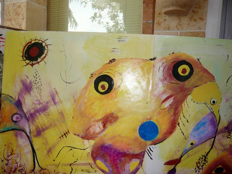 Original Abstract Expressionism Fantasy Painting by Concha Flores Vay