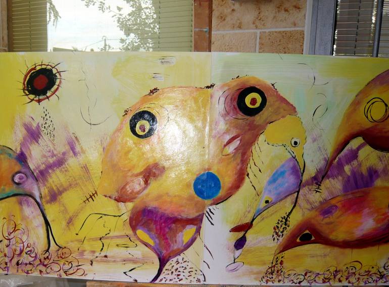 Original Abstract Expressionism Fantasy Painting by Concha Flores Vay