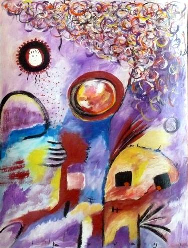 Original Abstract Expressionism Fantasy Paintings by Concha Flores Vay