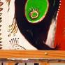 Abstract composition executed with acrylic on cardboard,mounted on wood, framed