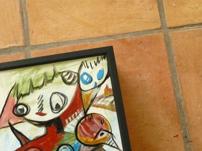 Original Abstract Expressionism Family Painting by Concha Flores Vay