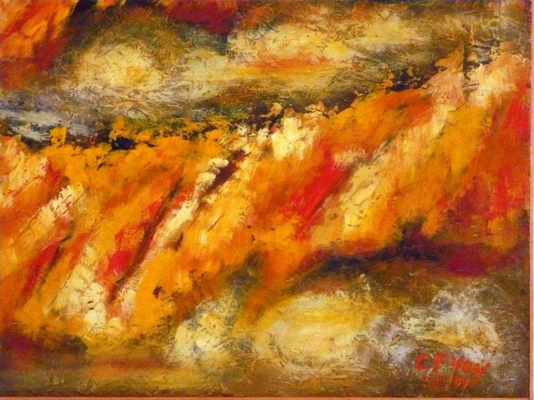 Original Abstract Expressionism Landscape Painting by Concha Flores Vay