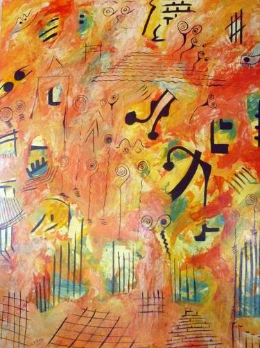 Original Abstract Expressionism Fantasy Paintings by Concha Flores Vay
