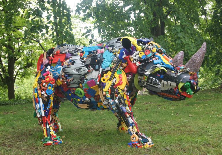 'Toy Rhino' Sculpture by Robert Bradford | Saatchi Art