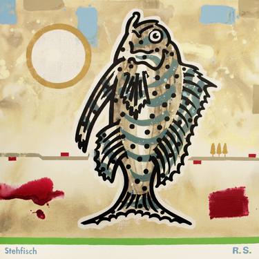 Original Abstract Expressionism Fish Paintings by Ralf Schmidt