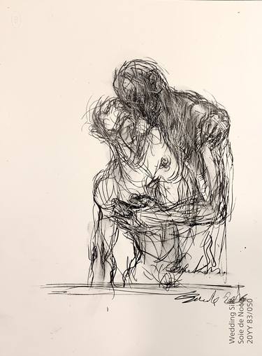 Original Figurative Love Drawings by siamak sharifan