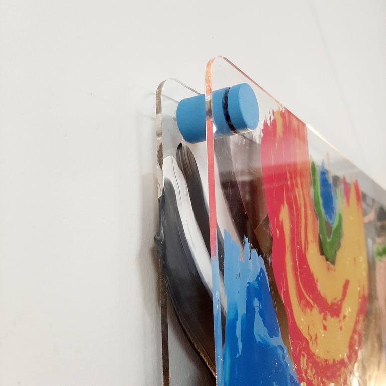 Untitled on 2 layers of plexiglass Painting by Victoria Manning