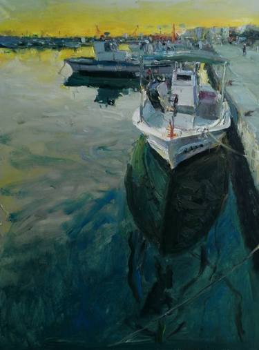 Original Realism Boat Painting by Charles Choi