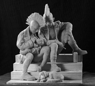 Original Figurative People Sculpture by Vladimir Kozhemiakov