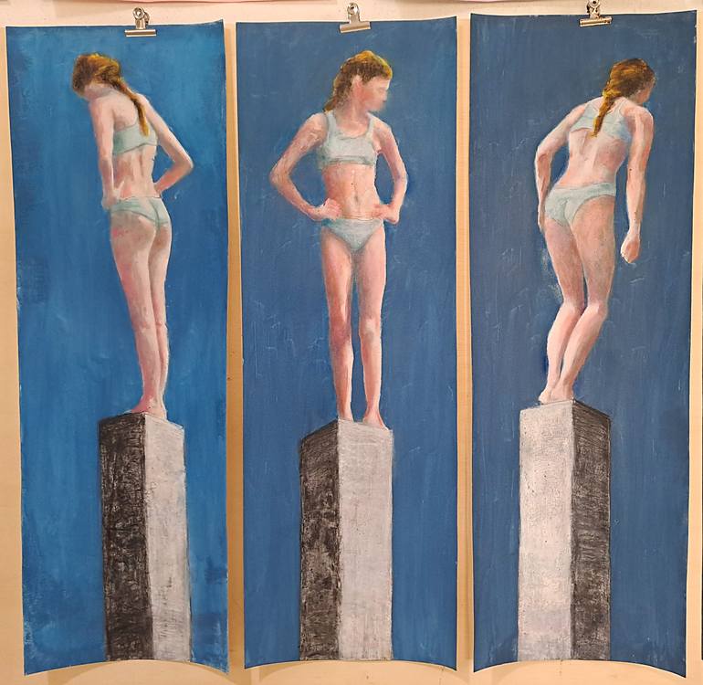 Original Figurative Women Painting by Wilfrid Moizan