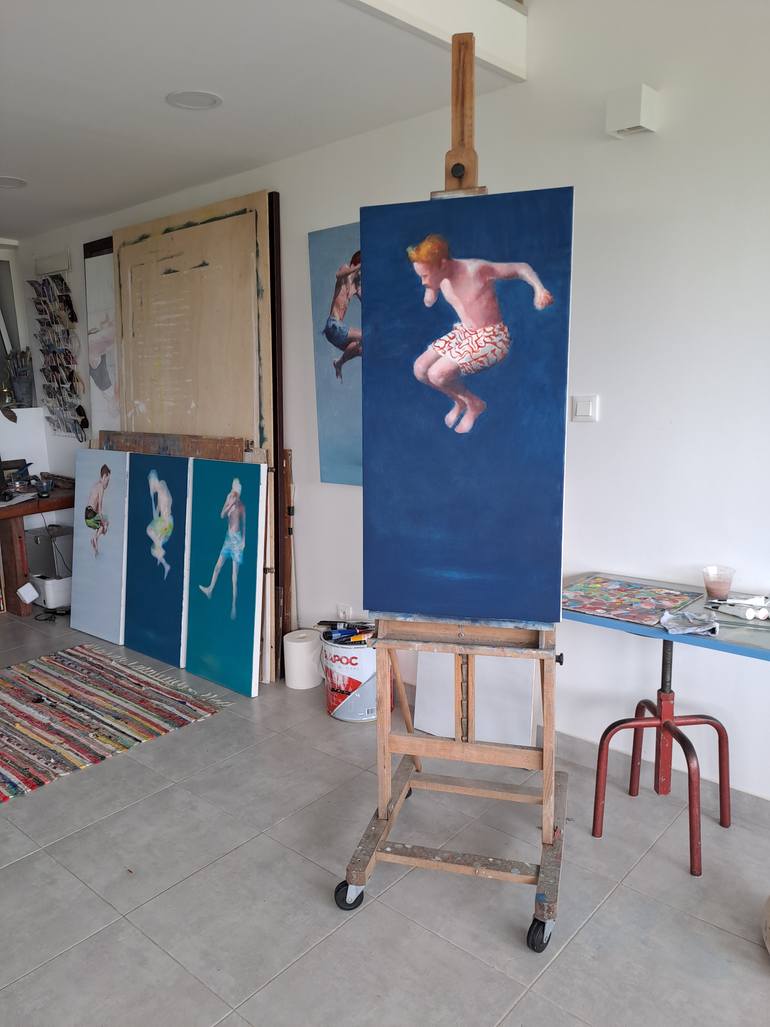 Original Figurative Children Painting by Wilfrid Moizan