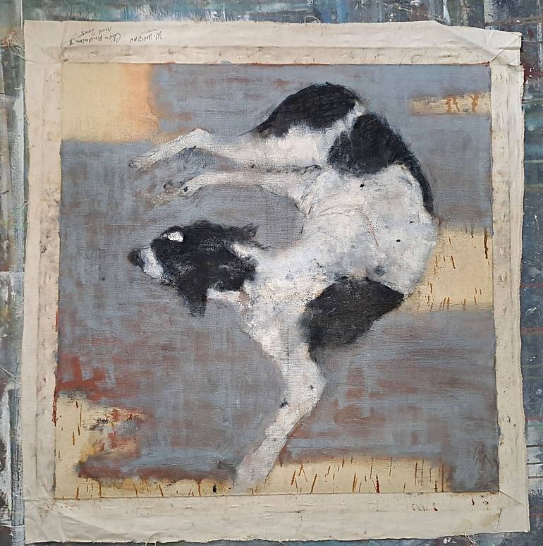 Original Figurative Dogs Painting by Wilfrid Moizan