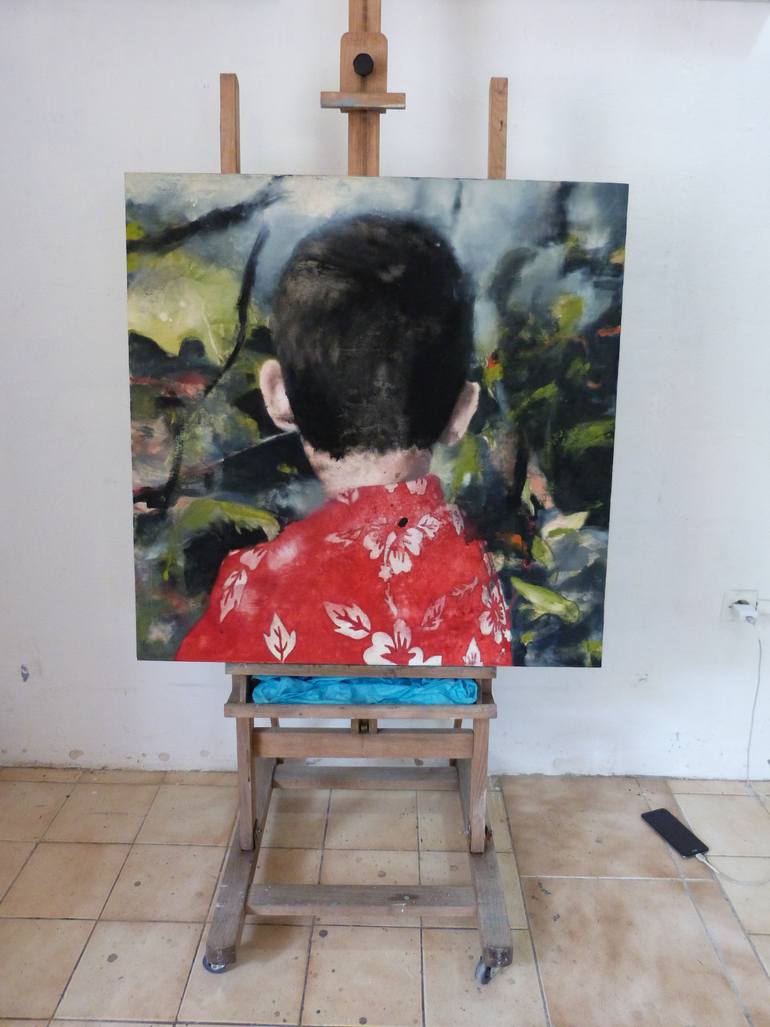 Original Figurative Children Painting by Wilfrid Moizan