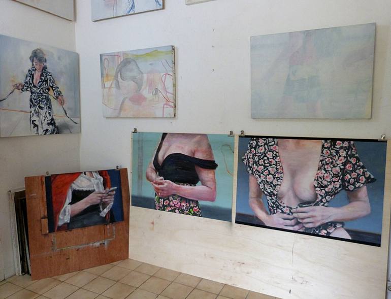 Original Figurative Women Painting by Wilfrid Moizan