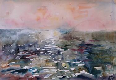 Print of Expressionism Seascape Paintings by Jeanna DArt