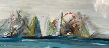 Print of Abstract Sailboat Paintings by Gisela Gaffoglio