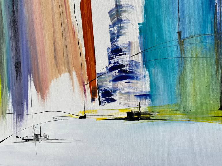 Original Abstract Architecture Painting by Gisela Gaffoglio