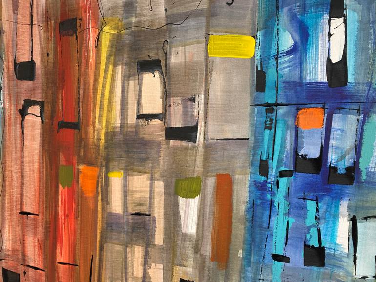 Original Abstract Architecture Painting by Gisela Gaffoglio