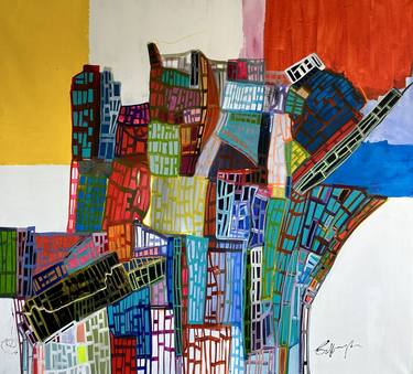 Original Abstract Expressionism Architecture Paintings by Gisela Gaffoglio