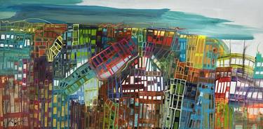 Original Abstract Expressionism Architecture Paintings by Gisela Gaffoglio