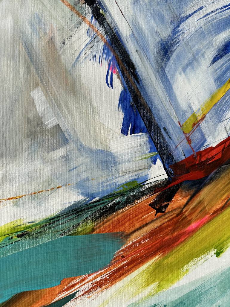 Original Abstract Boat Painting by Gisela Gaffoglio