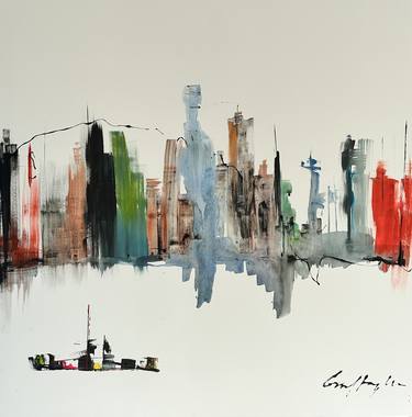 Original Abstract Architecture Paintings by Gisela Gaffoglio