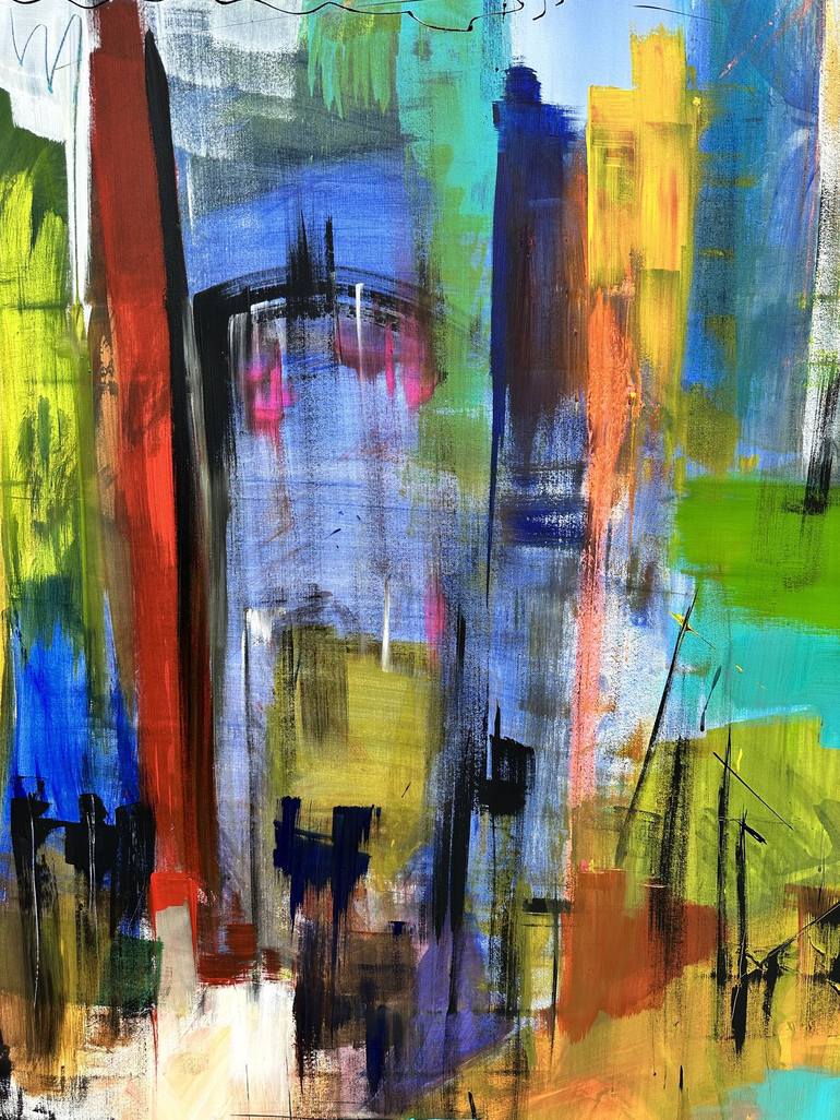 Original Abstract Expressionism Architecture Painting by Gisela Gaffoglio