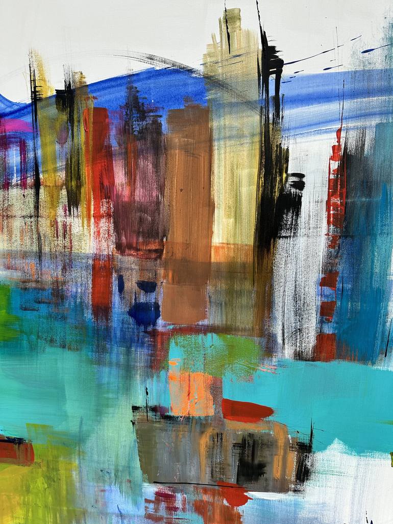 Original Abstract Expressionism Architecture Painting by Gisela Gaffoglio