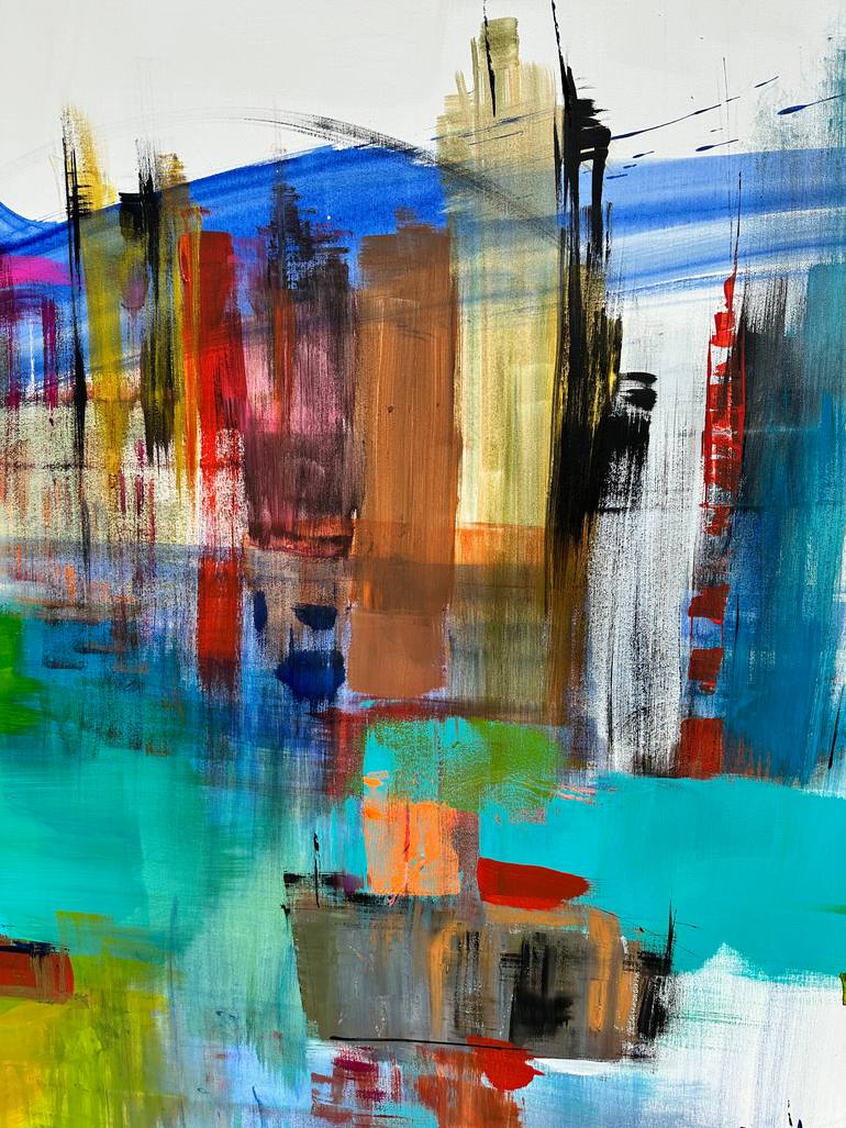 Original Abstract Expressionism Architecture Painting by Gisela Gaffoglio