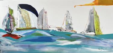 Print of Abstract Expressionism Boat Paintings by Gisela Gaffoglio