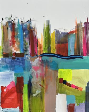 Original Abstract Expressionism Architecture Paintings by Gisela Gaffoglio