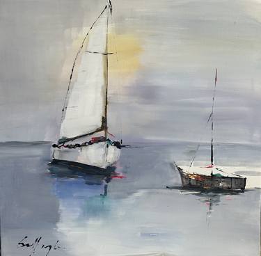 Original Abstract Expressionism Boat Paintings by Gisela Gaffoglio