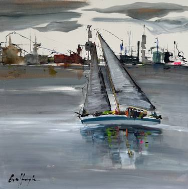 Original Abstract Boat Paintings by Gisela Gaffoglio