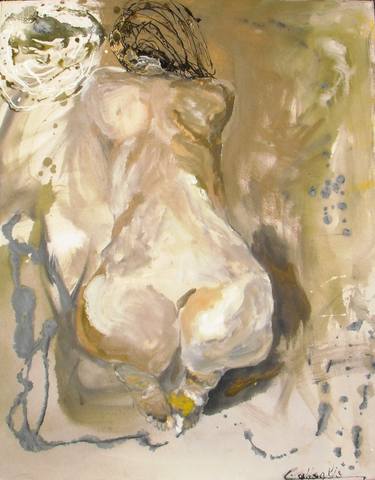 Print of Abstract Expressionism Nude Paintings by Gisela Gaffoglio