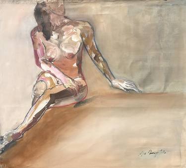 Original Expressionism Nude Paintings by Gisela Gaffoglio