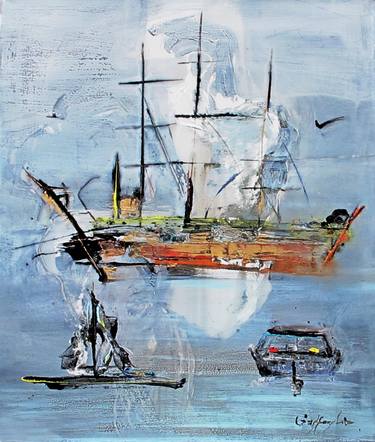 Print of Sailboat Paintings by Gisela Gaffoglio