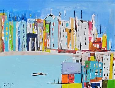 Original Abstract Architecture Paintings by Gisela Gaffoglio