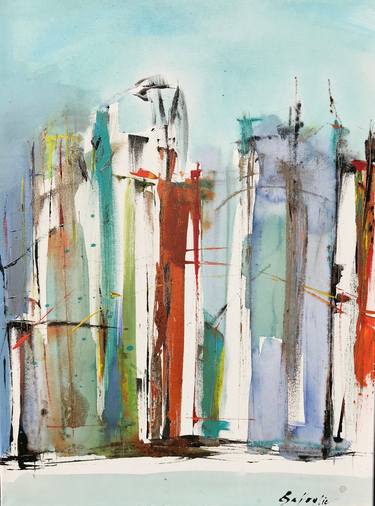 Print of Abstract Architecture Paintings by Gisela Gaffoglio