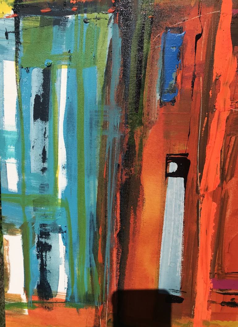 Original Abstract Architecture Painting by Gisela Gaffoglio