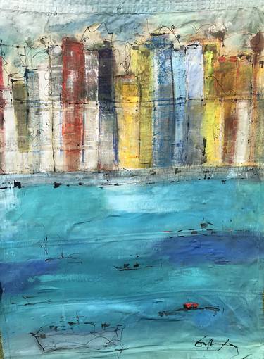 Original Abstract Architecture Paintings by Gisela Gaffoglio