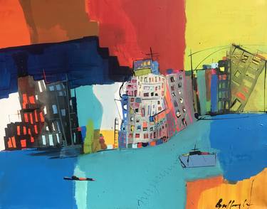 Print of Abstract Architecture Paintings by Gisela Gaffoglio