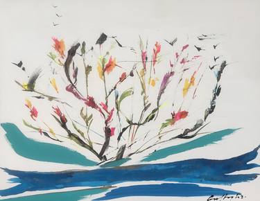 Print of Abstract Floral Paintings by Gisela Gaffoglio