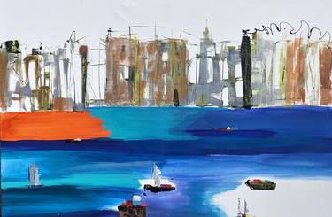 Original Abstract Architecture Paintings by Gisela Gaffoglio