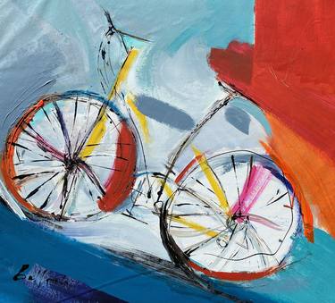 Print of Abstract Expressionism Bicycle Paintings by Gisela Gaffoglio