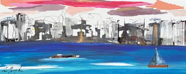 Original Abstract Architecture Paintings by Gisela Gaffoglio