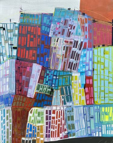 Original Abstract Architecture Paintings by Gisela Gaffoglio