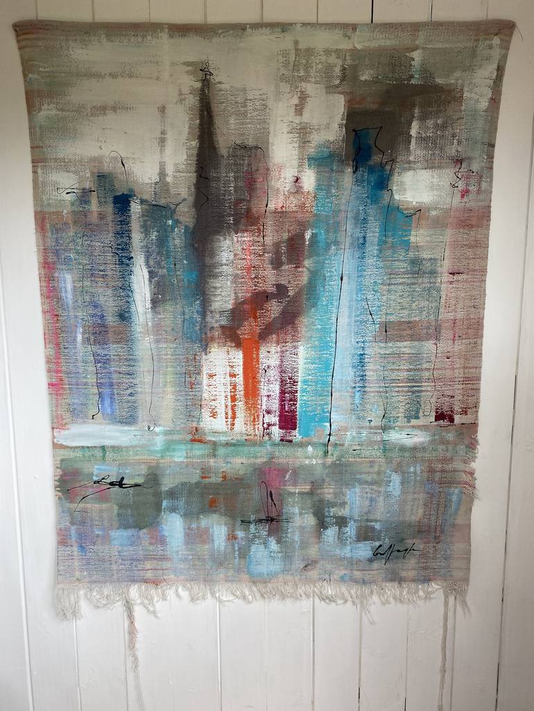 Original Abstract Architecture Painting by Gisela Gaffoglio