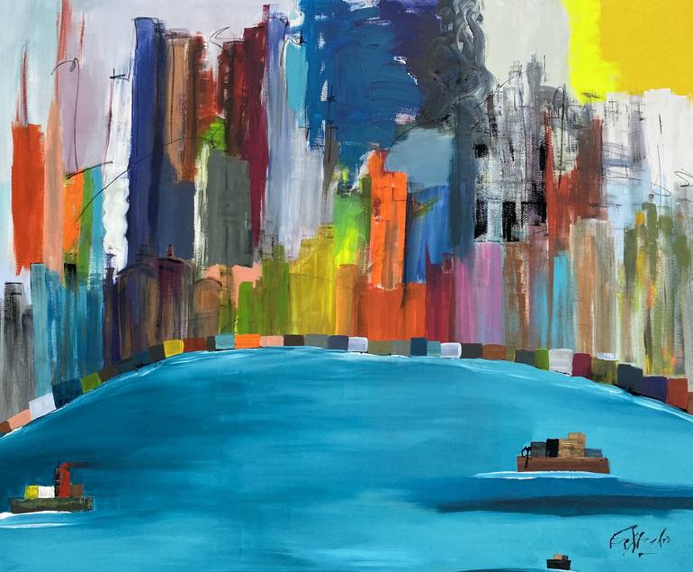 Print of Abstract Architecture Paintings by Gisela Gaffoglio