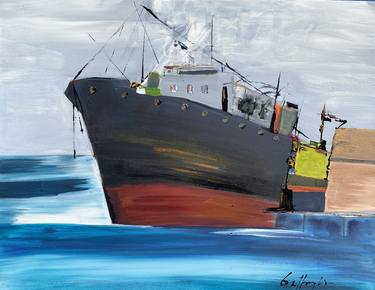 Original Expressionism Sailboat Paintings by Gisela Gaffoglio